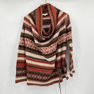 Kookaï Paris southwestern wool alpaca blend sweater cowl neck knit sz FR 1 / Sml